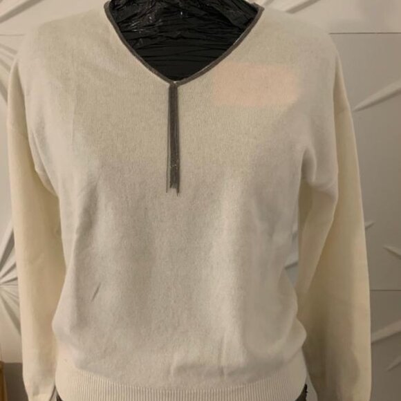 Brunello Cucinelli 100% cashmere sweater with molini beads tasso brand new - Picture 5 of 5